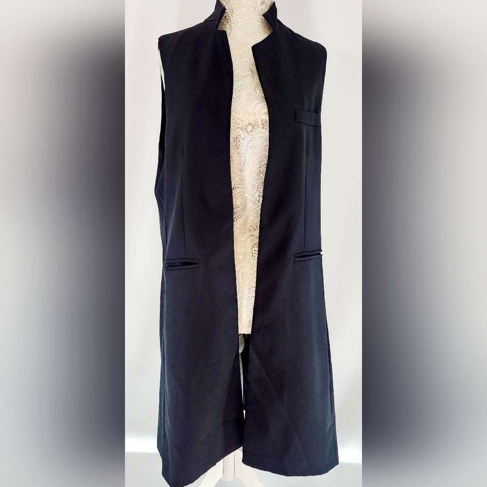 Ylmin black waistcoat long suit vest jacket